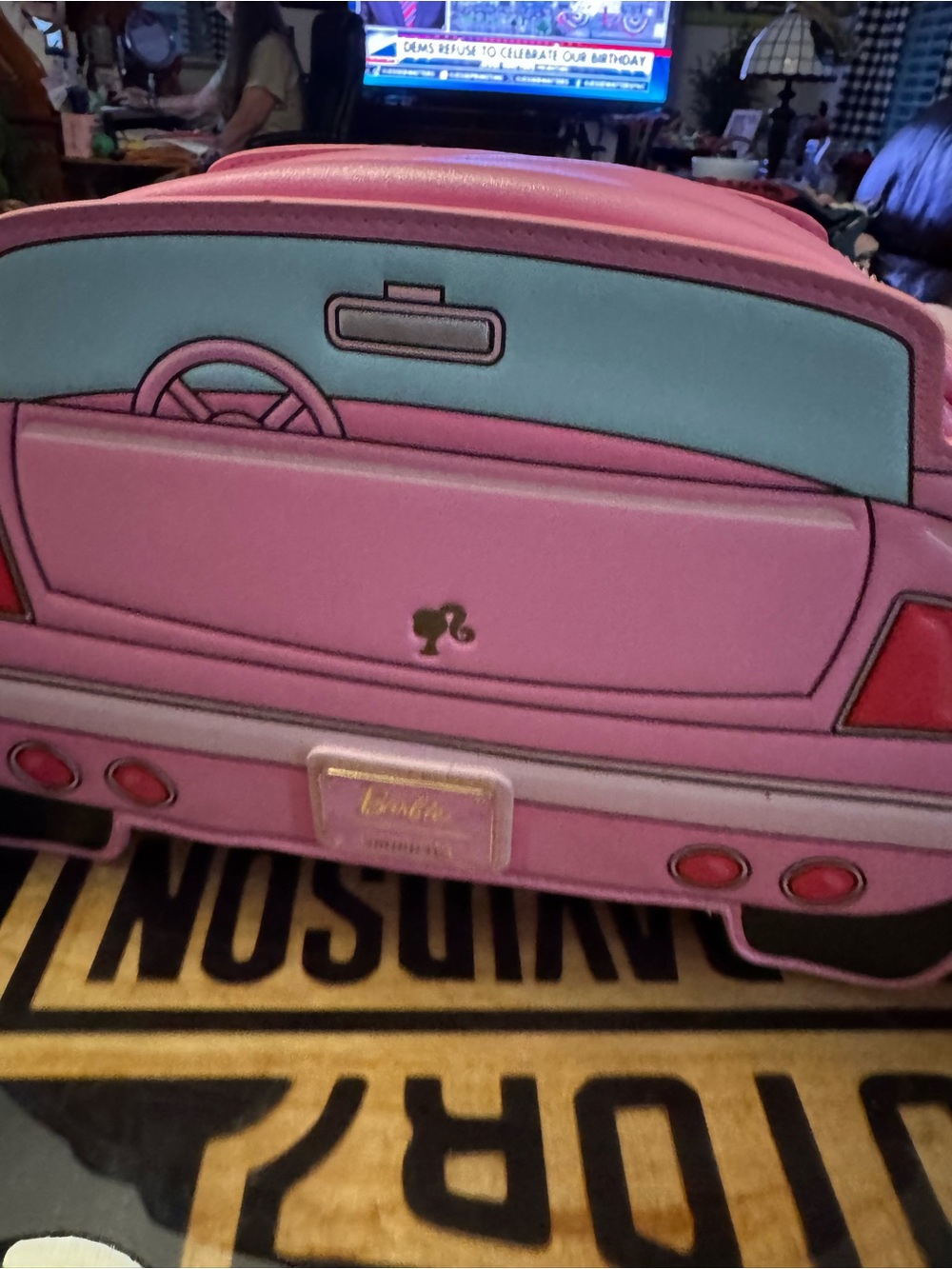 Barbie Pink and Light Pink Malibu License Plate Crossbody Bag - Picture 3 of 8